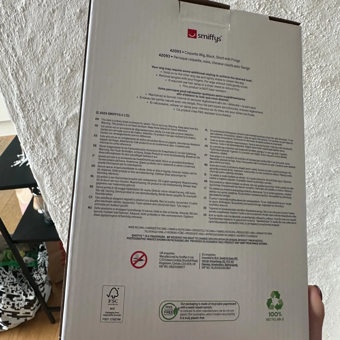 Oanvänd! Peruk svart - 1