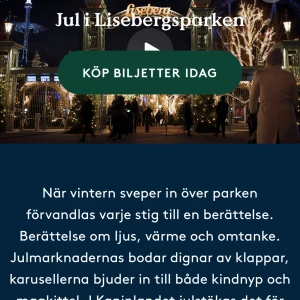 2x entré+åkpass (jul) Liseberg - Säljer två entré+åkpass (jul)