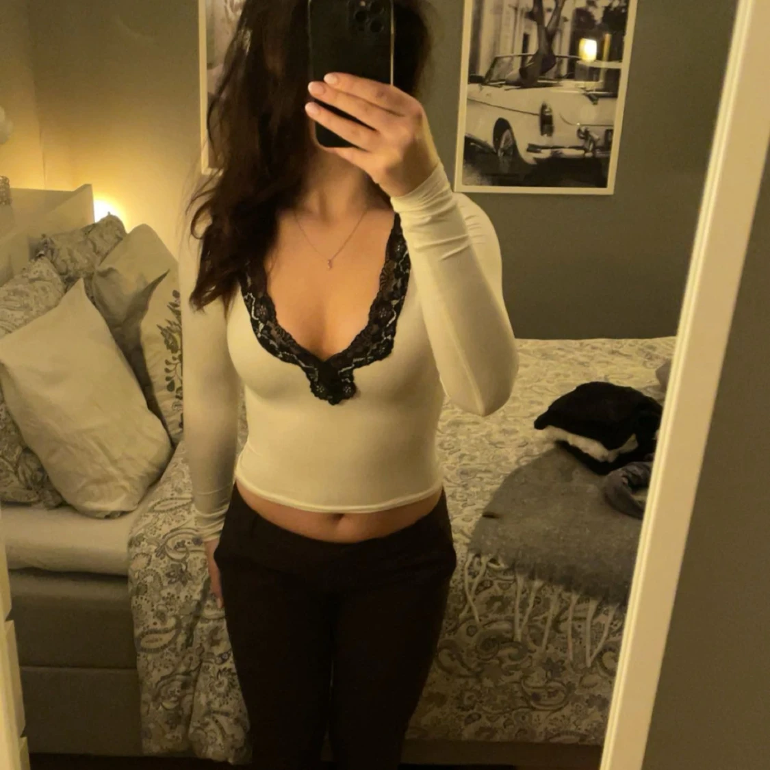 Vit topp med spets från H&M