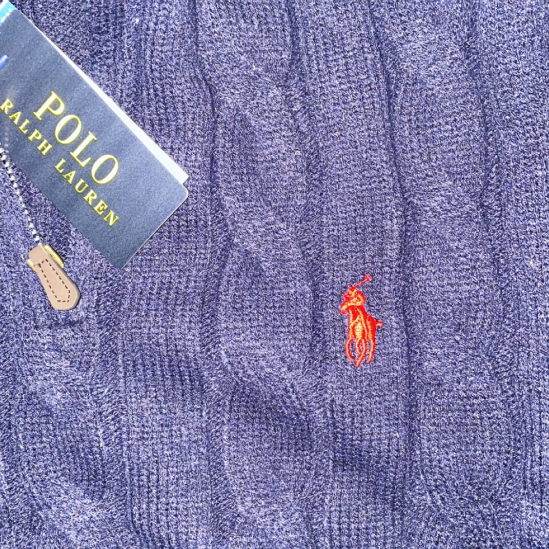 Mörkblå kabelstickad tröja Polo Ralph Lauren - 2