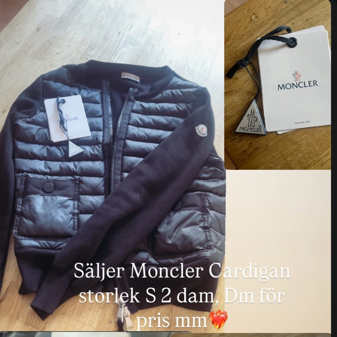 Svart moncler cardigan  - 1