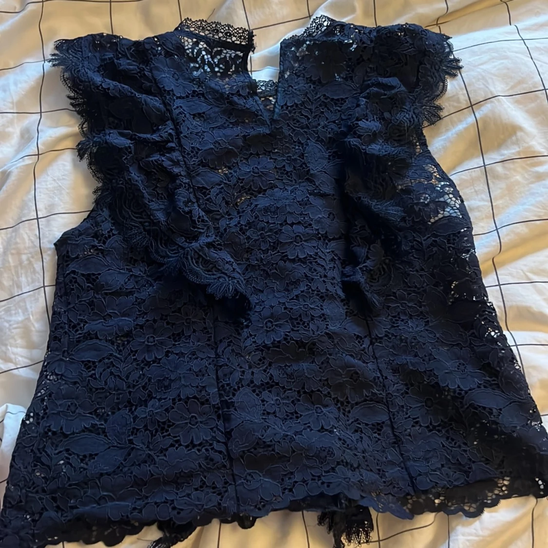 Marinblå spetsblus från Zara - 91