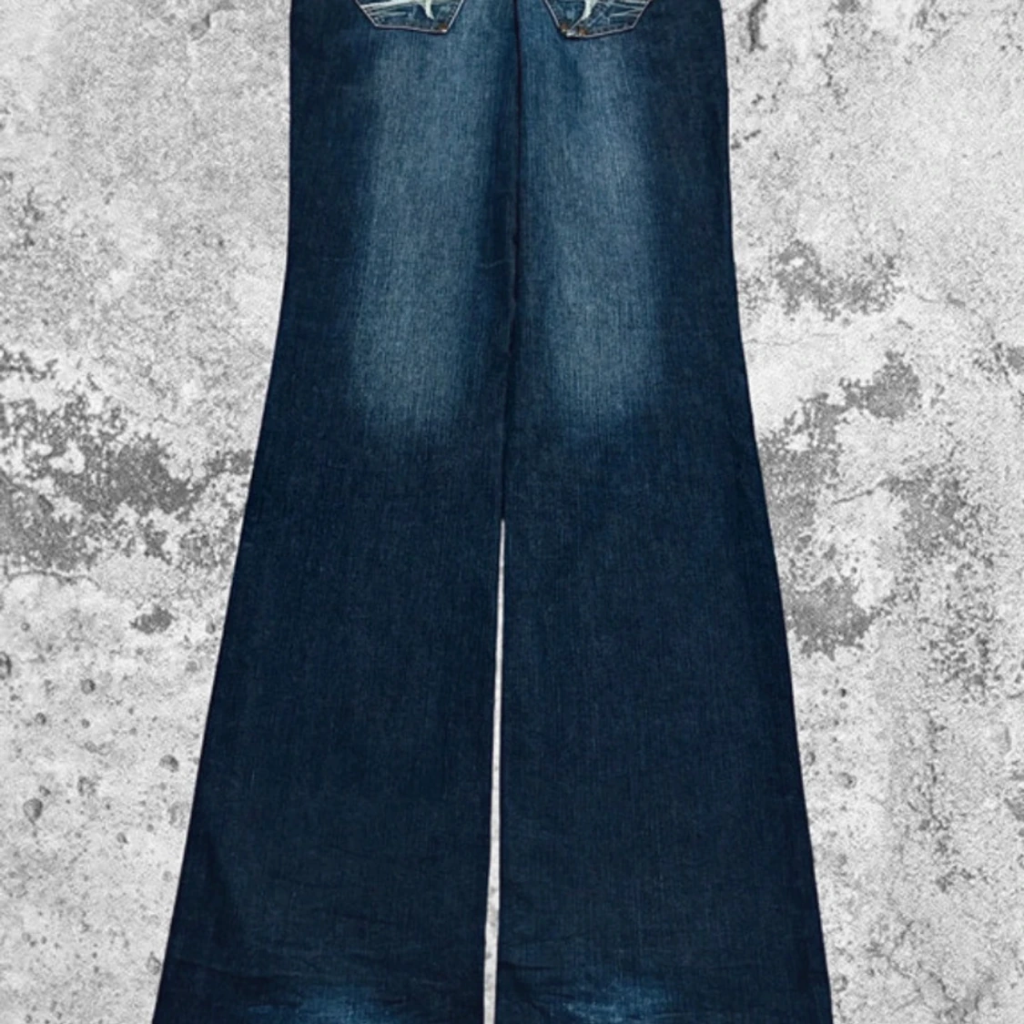 Evisu wide jeans med broderade fickor XL - 1