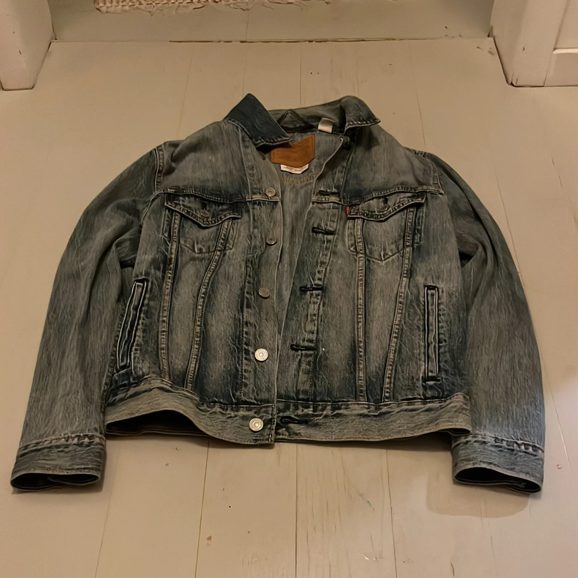 Levi's jeansjacka i tvättad blå denim