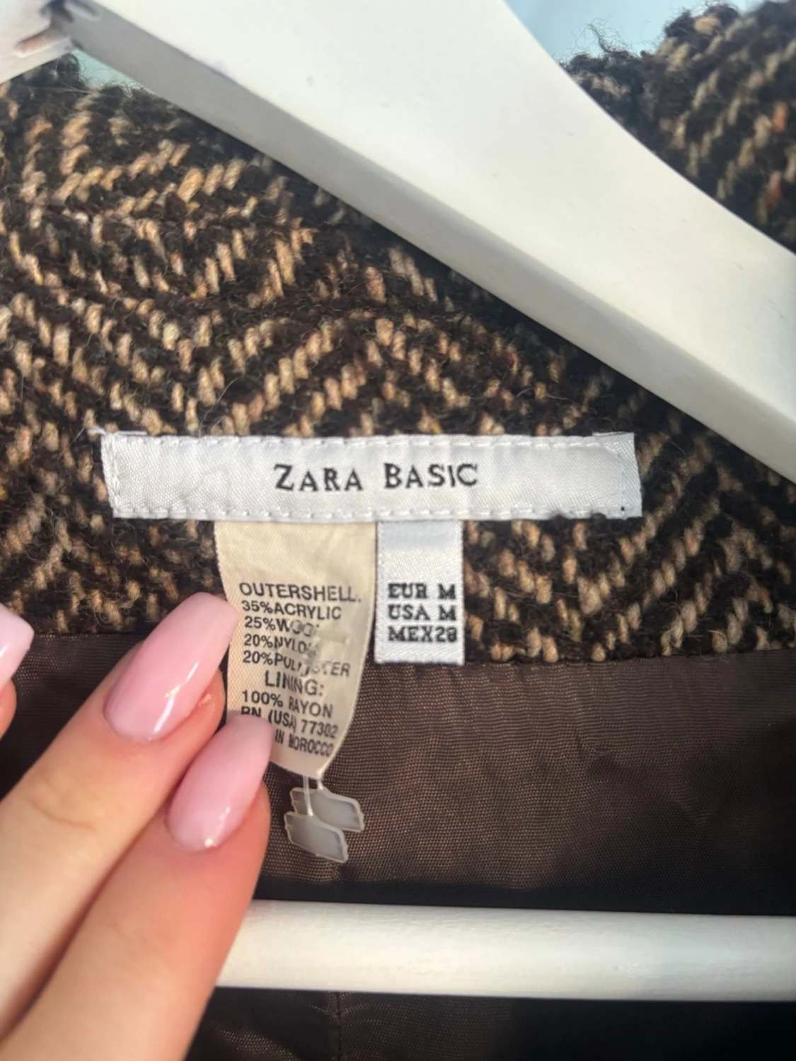 Brun rutig skepparkavaj från Zara Basic - 1