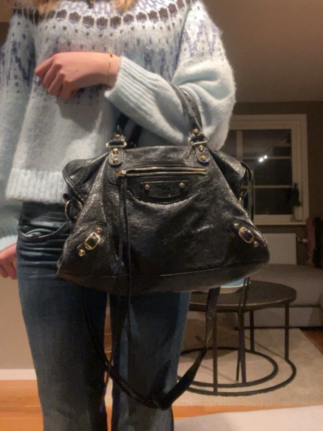 Svart Balenciaga handväska i skinn