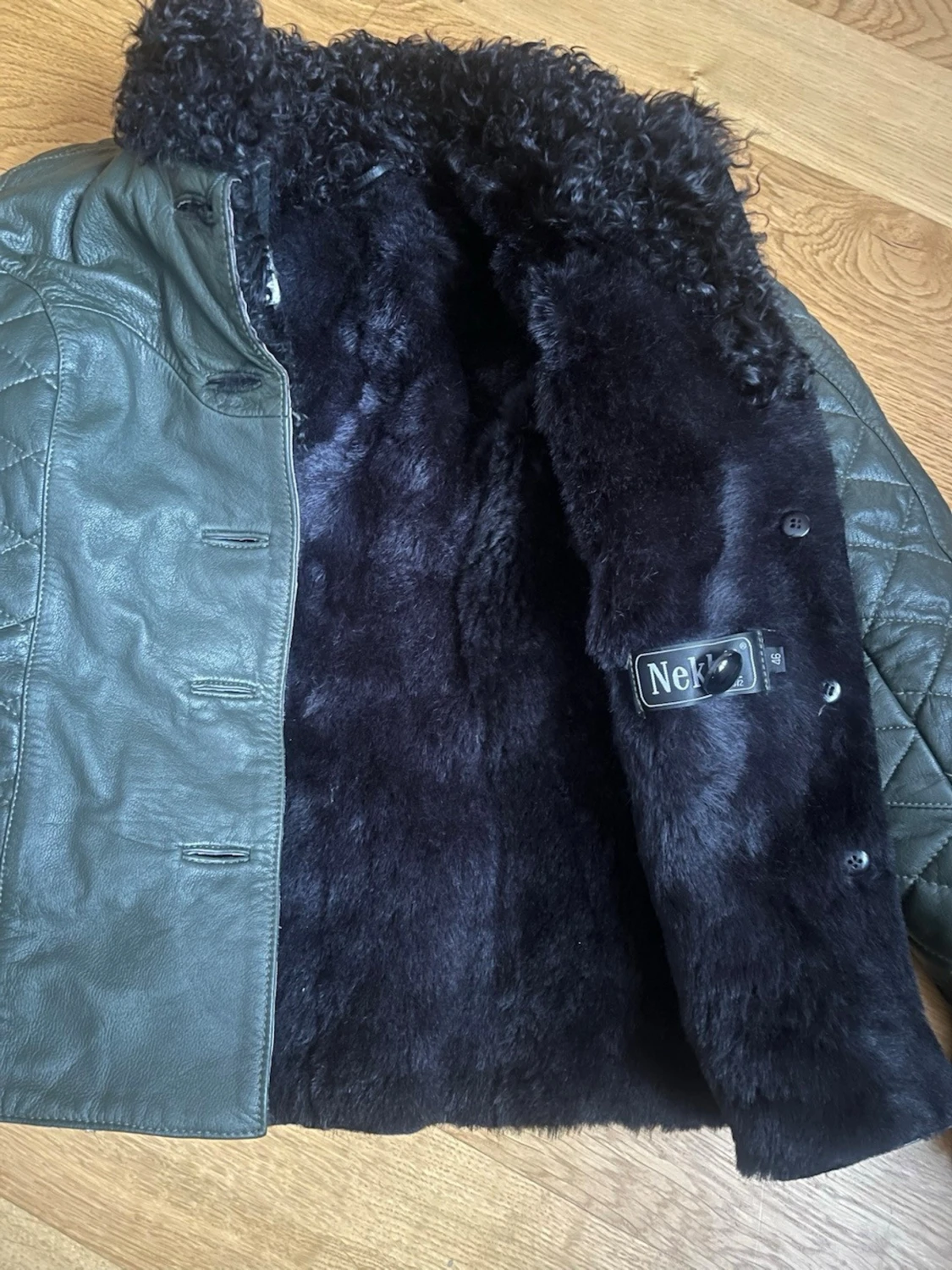 Mörkgrön skinnjacka  - 1