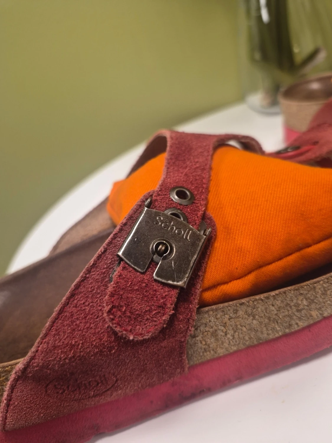 Röda läder sandaler från Scholl, 38 - 3