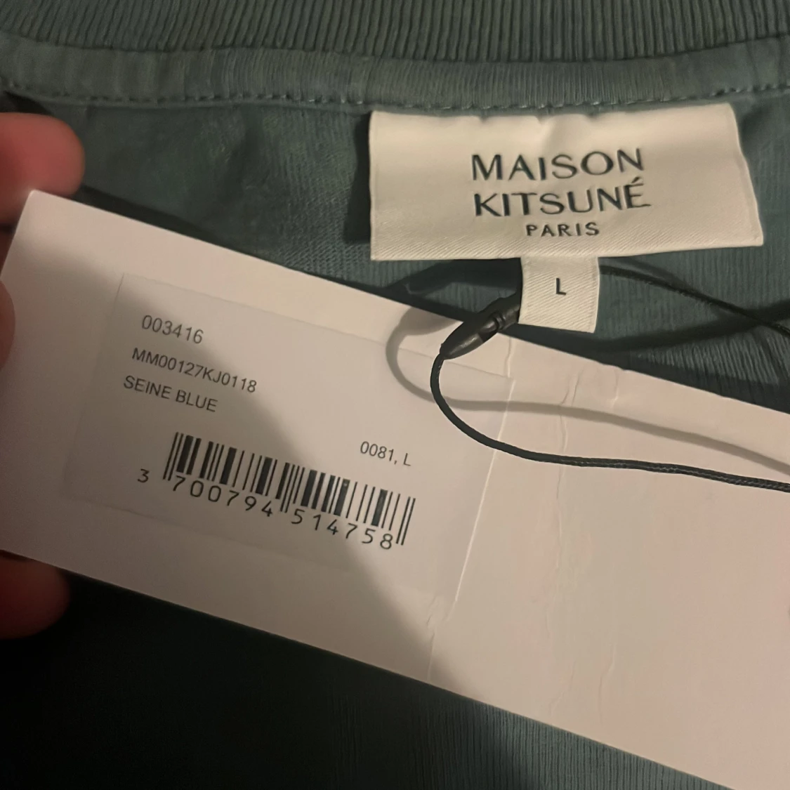 Blå/grönt-shirt Maison Kitsuné L - 3