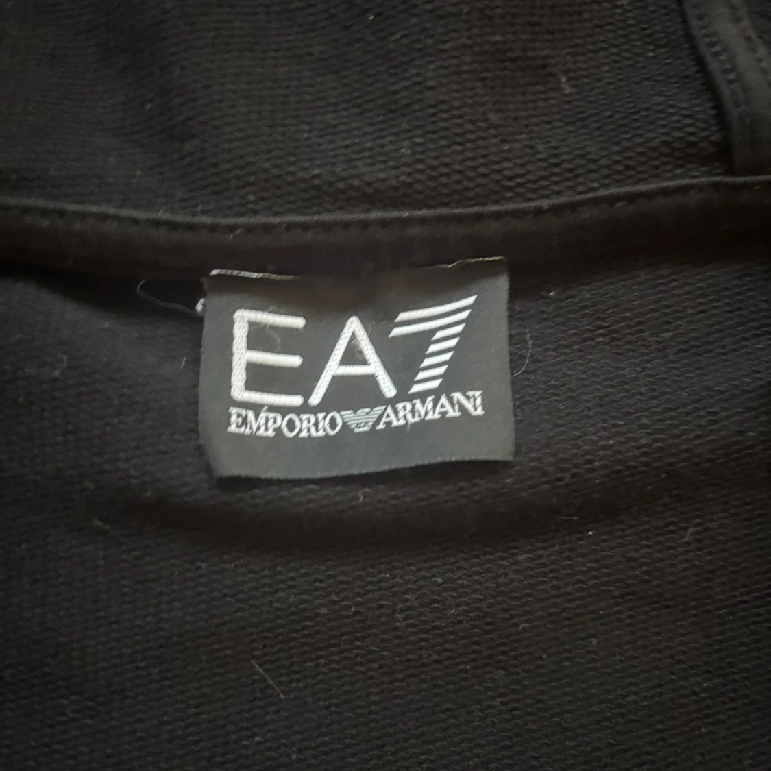 Svart EA7 hoodie med dragkedja - 2