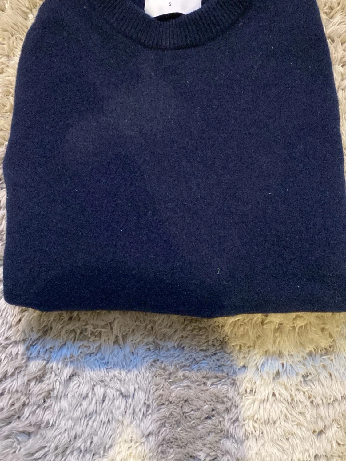 Mörkblå merinoull tröja - 2