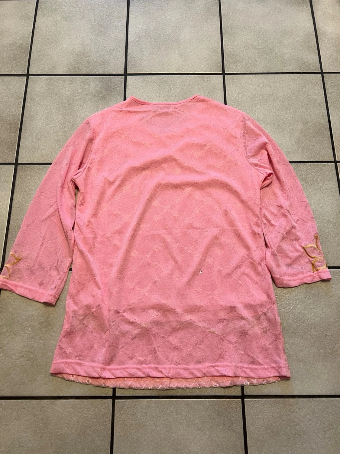 Rosa blus med broderi från F.K Fashion storlek M/L - 4