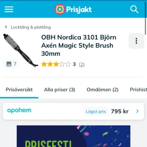 Björn Axén x OBH Nordica värmeborste 30 mm - Rundborste med värme från Björn Axén x OBH Nordica i storleken 30 mm. Säljer då den ej kommer till användning. Har rengjort den ordentligt. Fungerar bra!