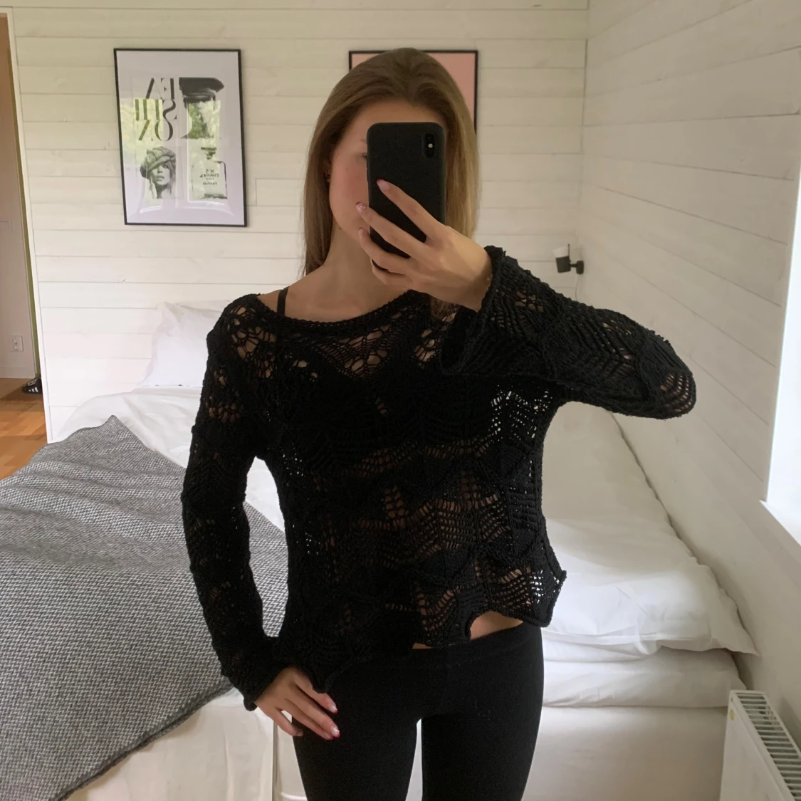 Svart virkad tröja från Zara