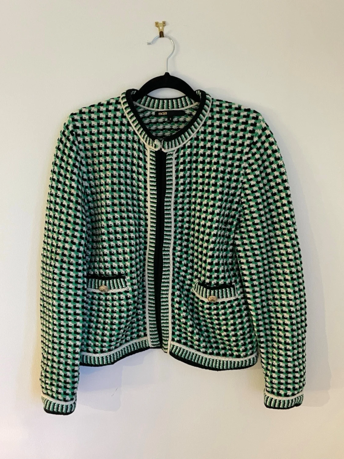 Rutig cardigan jacka från Maje