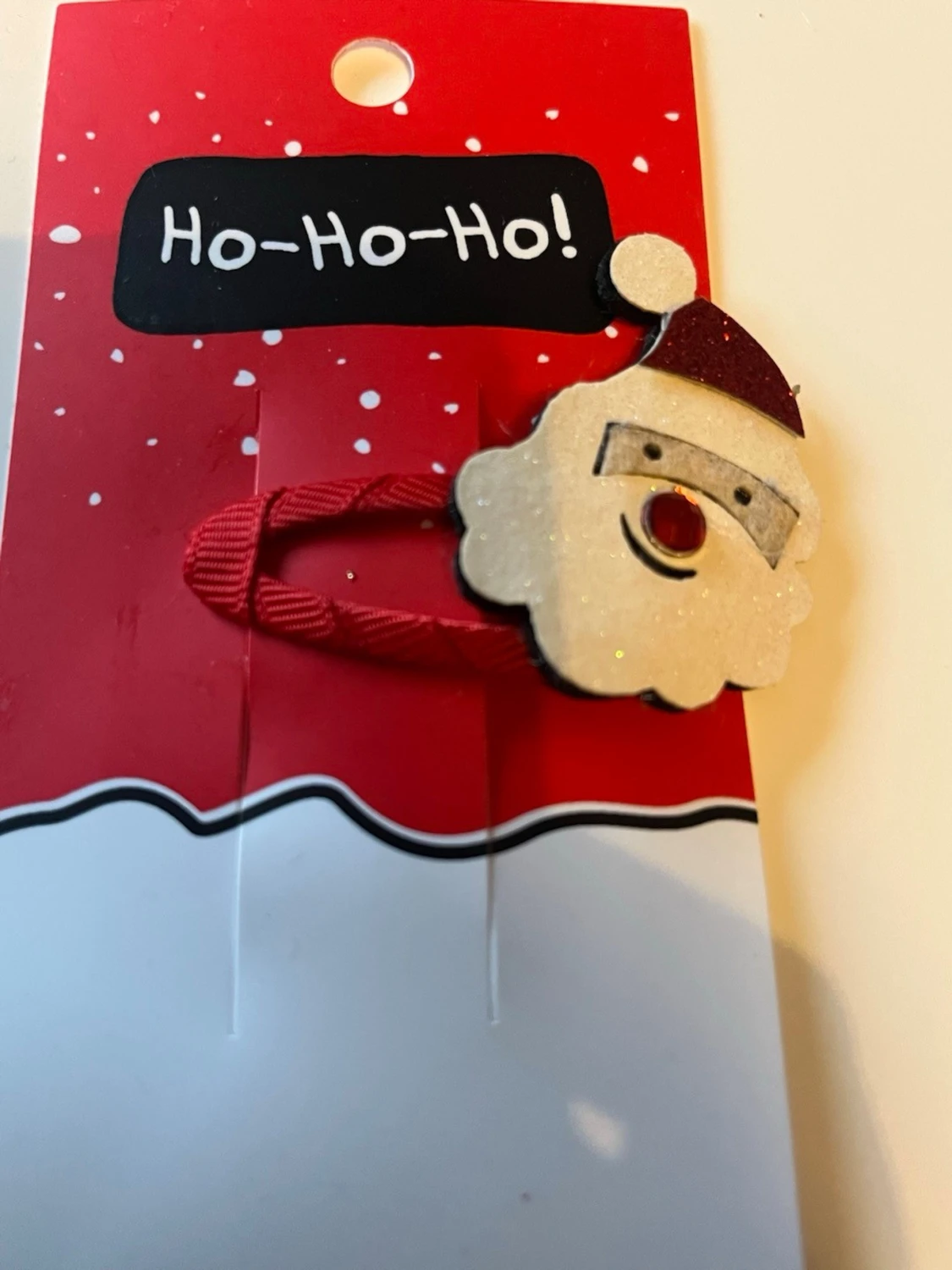 Julig hårklämma med tomte