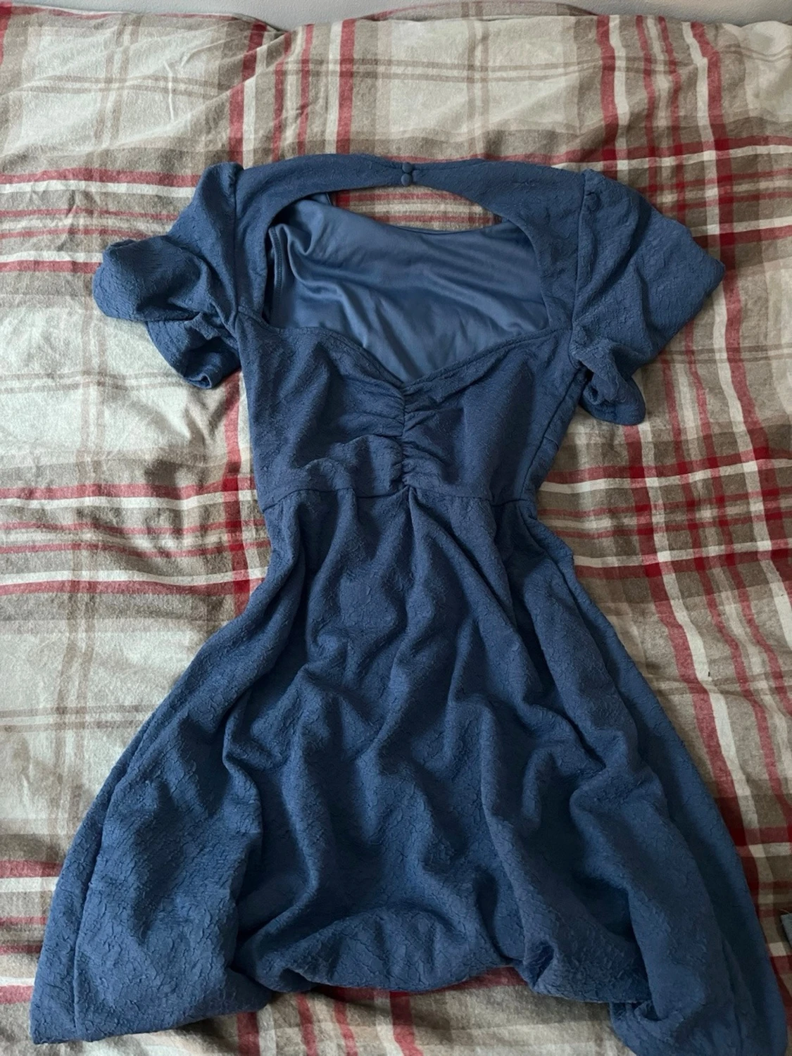 Blå kort klänning 💞 - 1