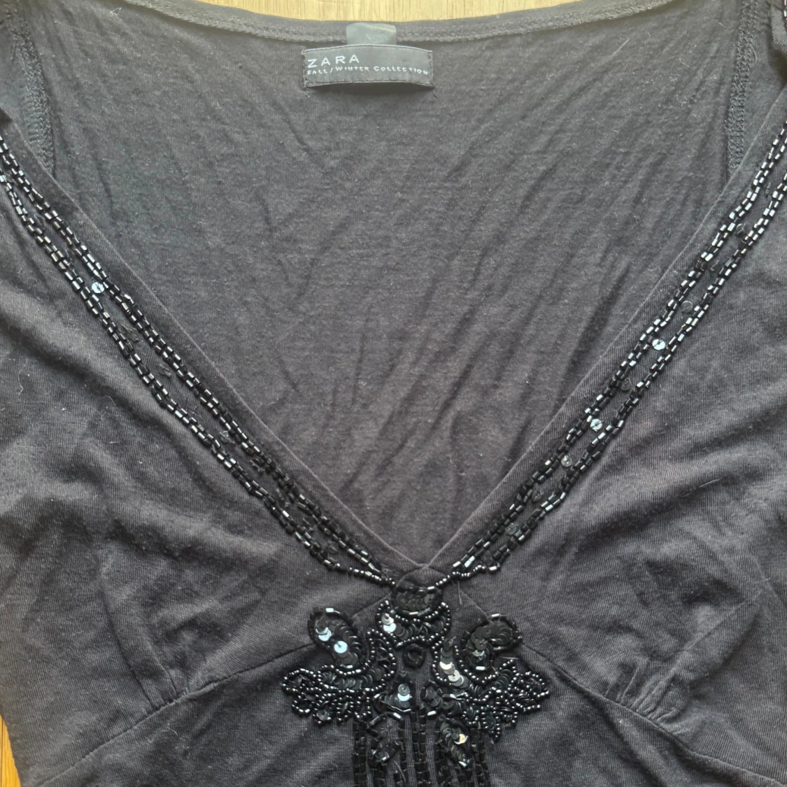 vintage paljett topp, med knytning - 2