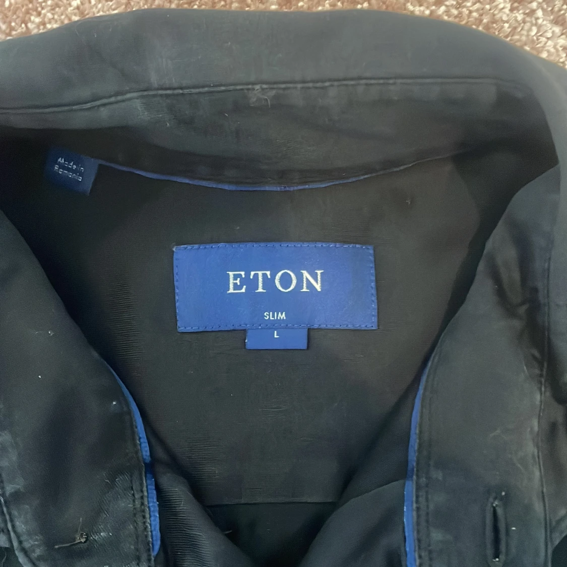 Svart skjorta från Eton slim fit L - 1