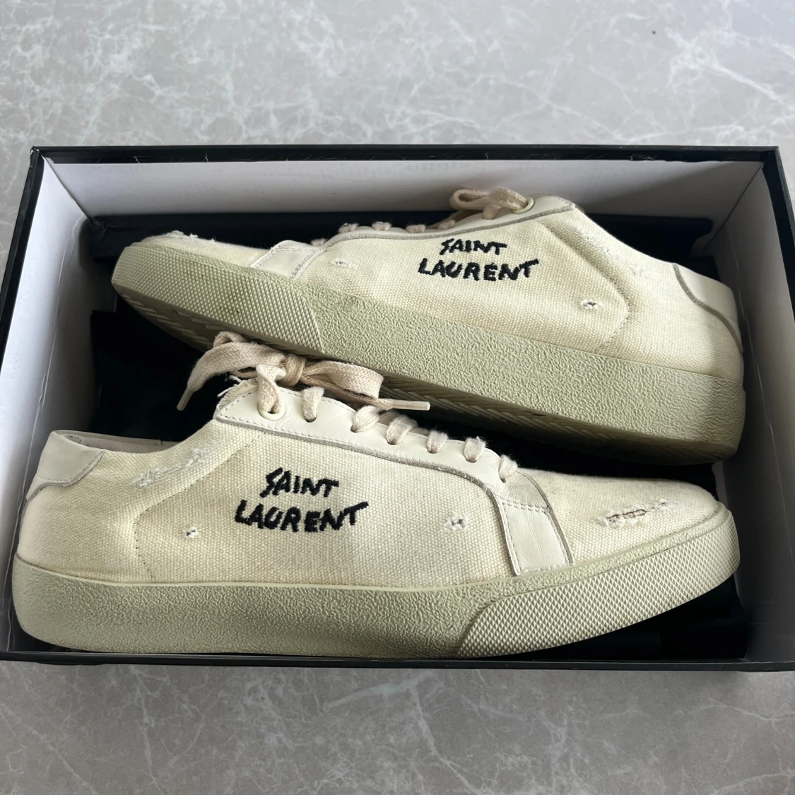 Saint Laurent beige sneakers i canvas - 2