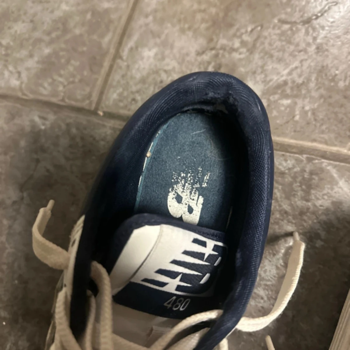 Vit/navy New Balance 480 sneakers - 3