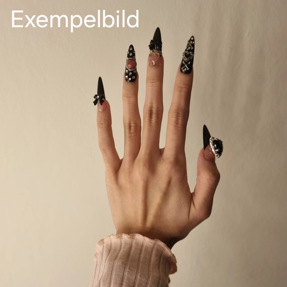 Handmade Gothic lösnaglar Strl M - 2