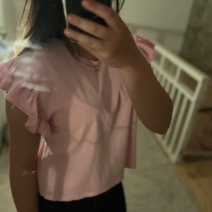 Rosa blus med volangärmar - Säljer en rosa tröja från Zara använd få gånger.