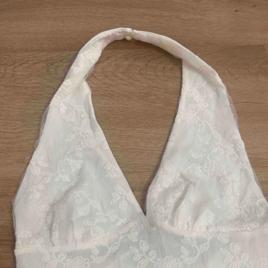 Vit  kortklänning med spets - 3