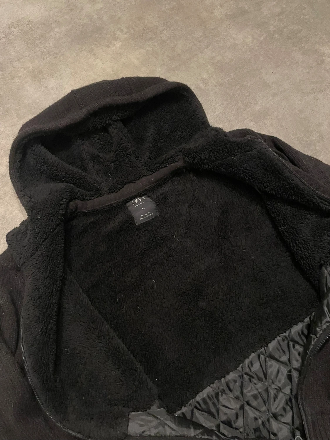 Stickad cardigan med päls - 1