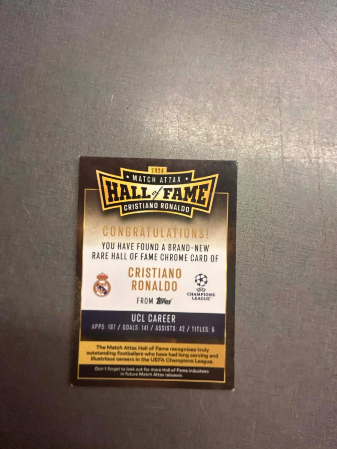 Match Attax Hall of Fame Cristiano Ronaldo 2024 - 2