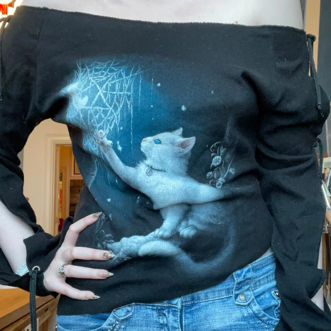 Off shoulder tröja - 90