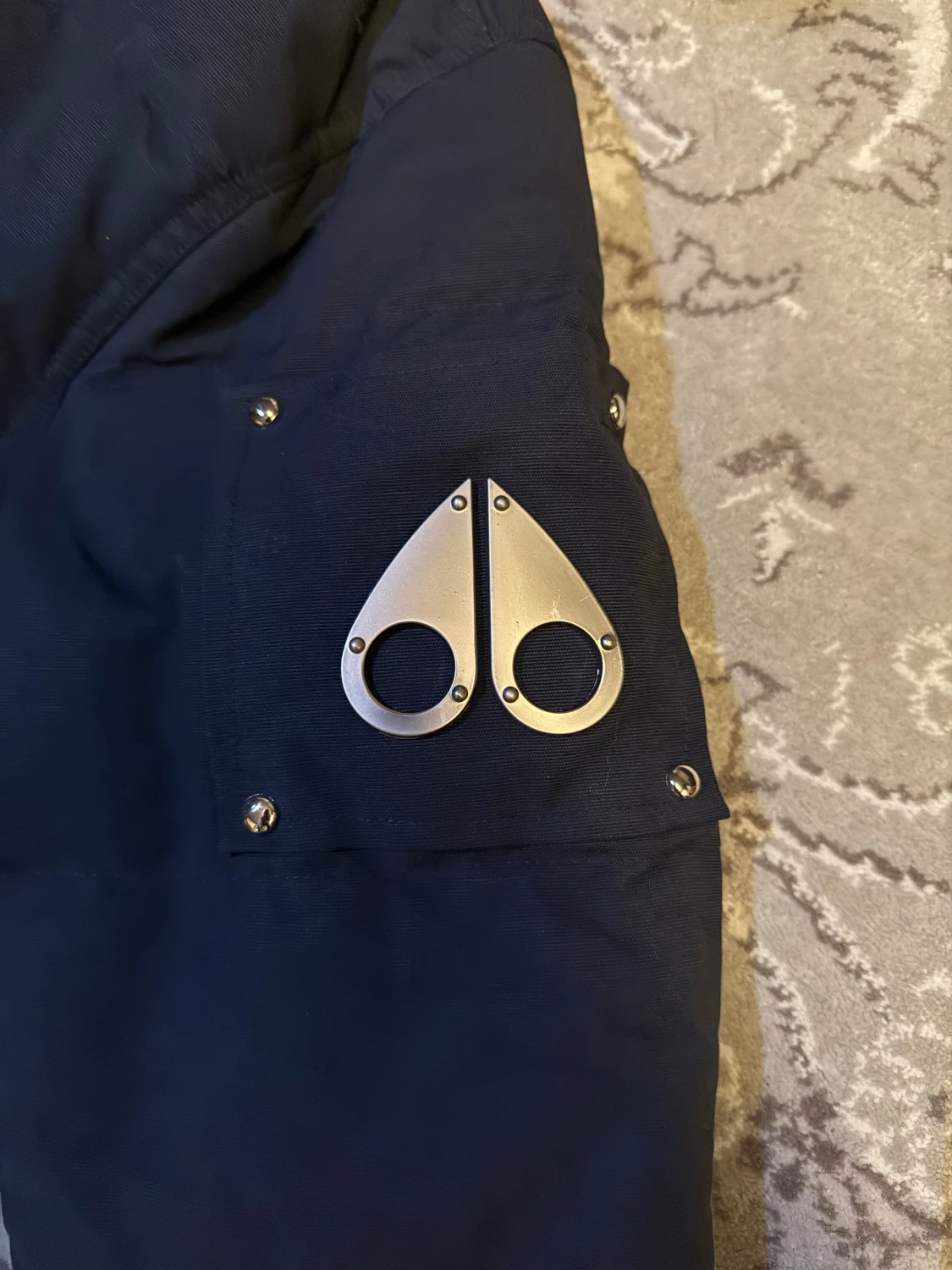 Moose Knuckles blå dunjacka med päls - 1