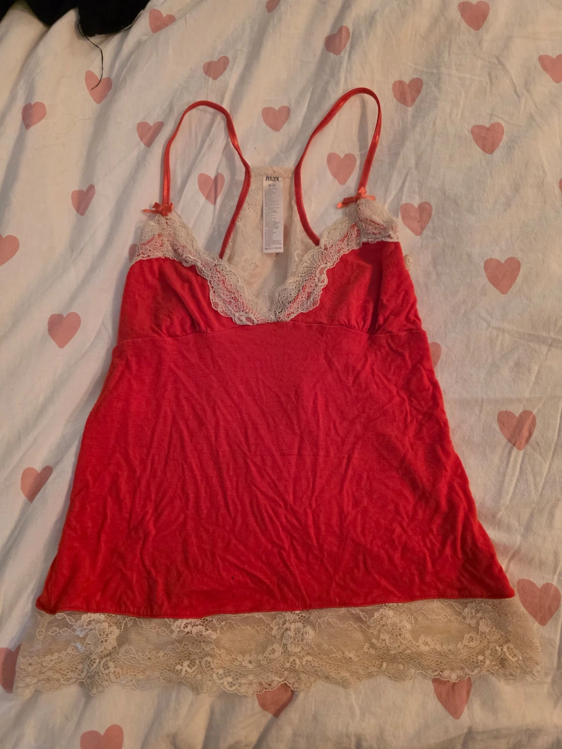 Cerise rosa spetslinne från Max, Y2k - 1