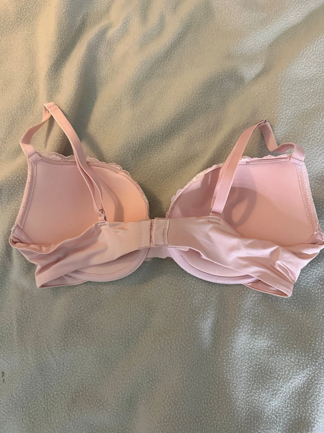 Rosa spetsmönstrad bh från Lindex  - 1