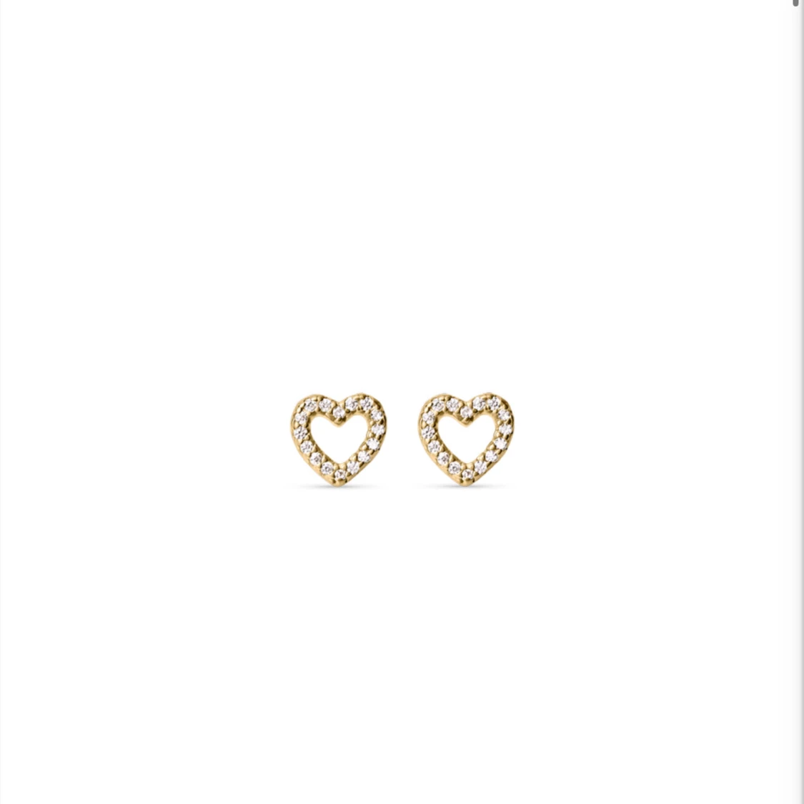 Guldiga hjärtformade örhängen med stenar från Muli Collection  - 1