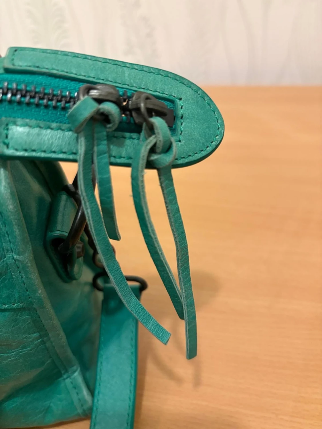 Grön handväska i skinn - 5