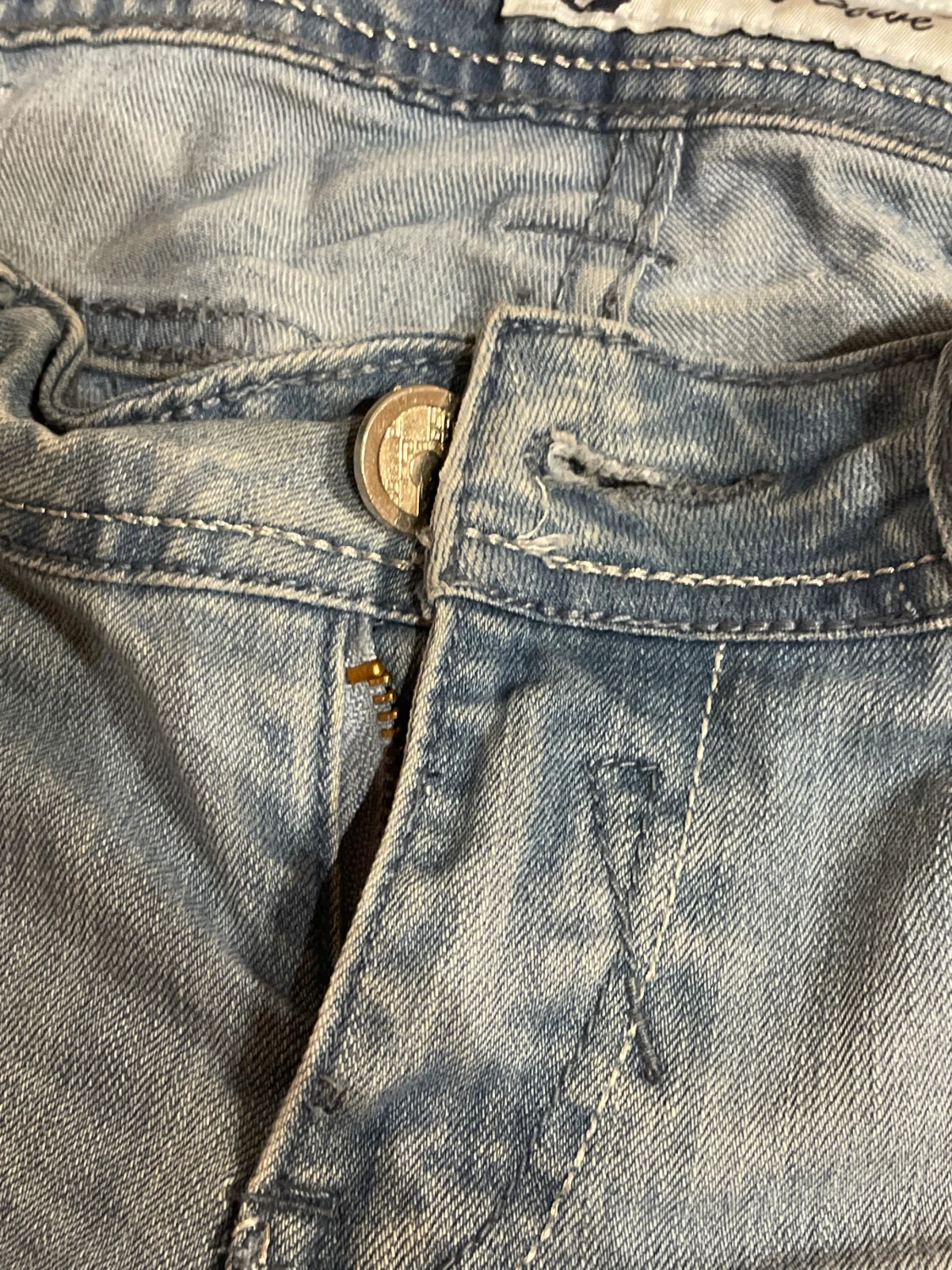 Blå bootcut jeans  - 4