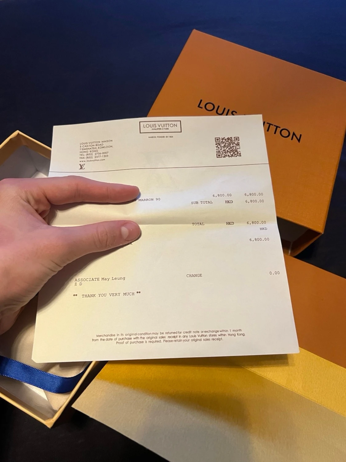 Snyggt svart bälte med orange box - 3