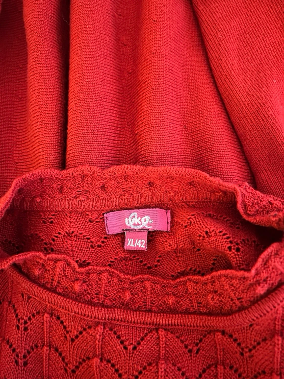 Röd stickad klänning Ivko - 5