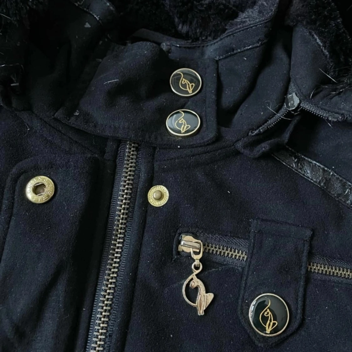 Vintage baby phat zipup jacka med päls - 91