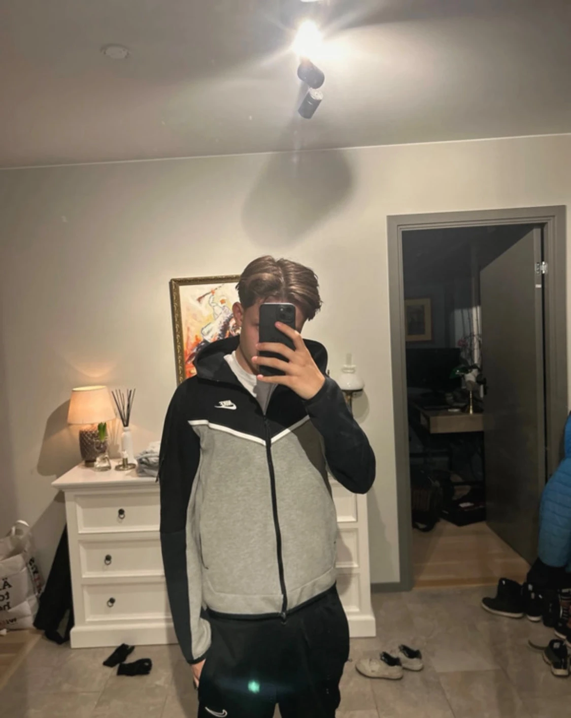 Nike hoodie svart och grå S - 6