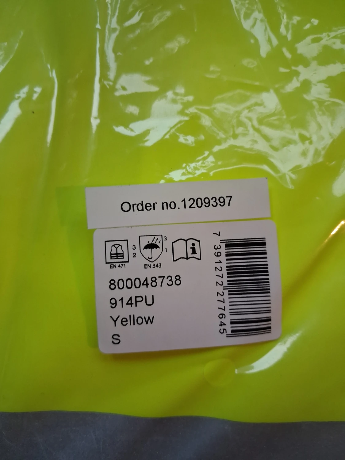 Gul och svart regnjacka med reflex - 6