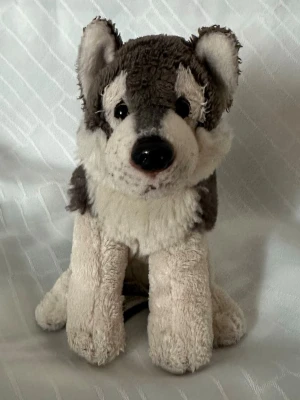 Husky mjuk 13 cm längd  - Mjukleksak i bra skick, 13 cm