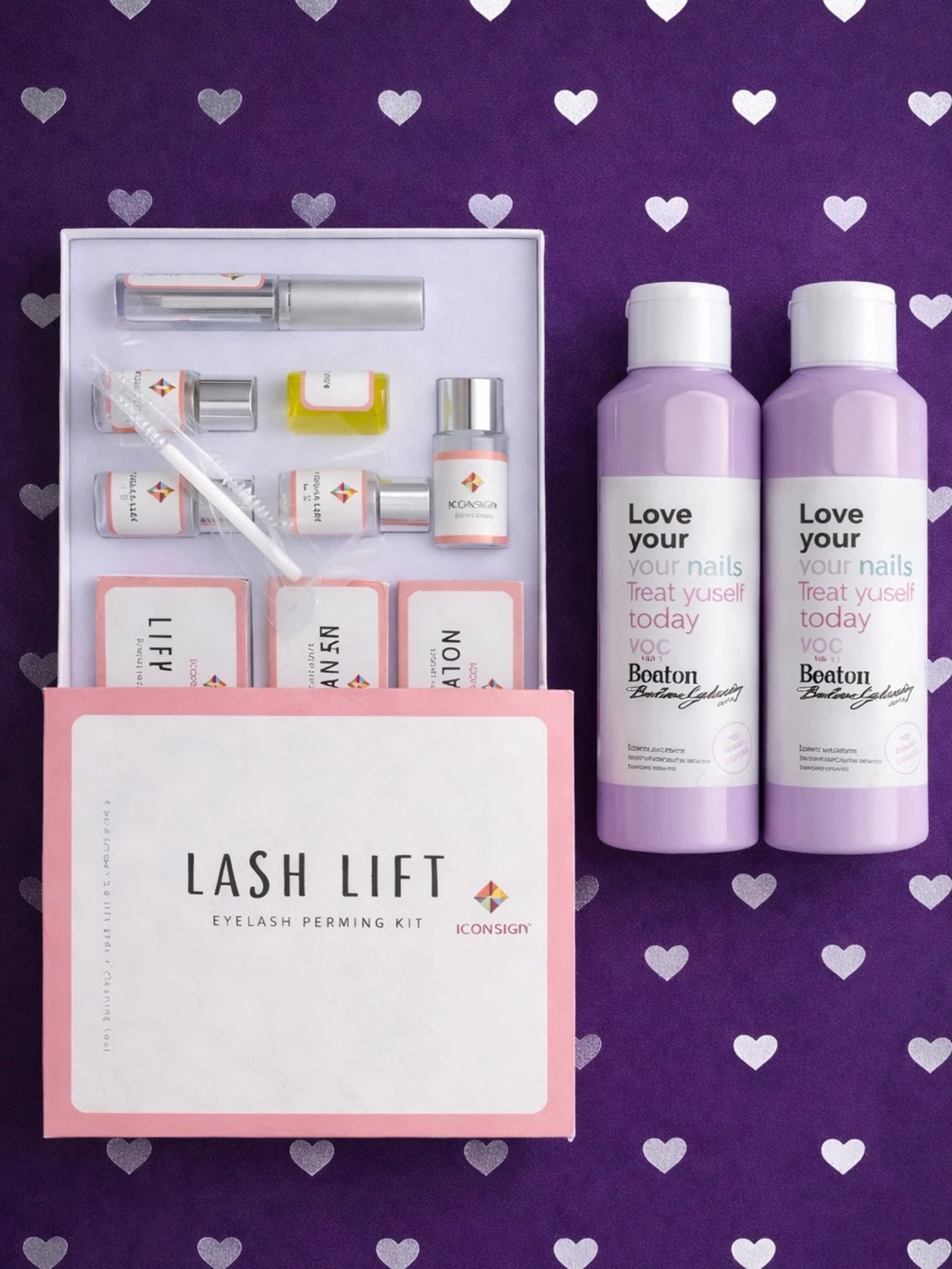 Set/Lash Lift kit från Iconsign och två nya silver  hårfladkor mot gults toner 💕🫶  