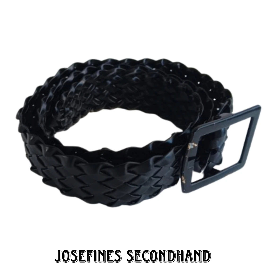 Svart y2k flätat bälte - 90