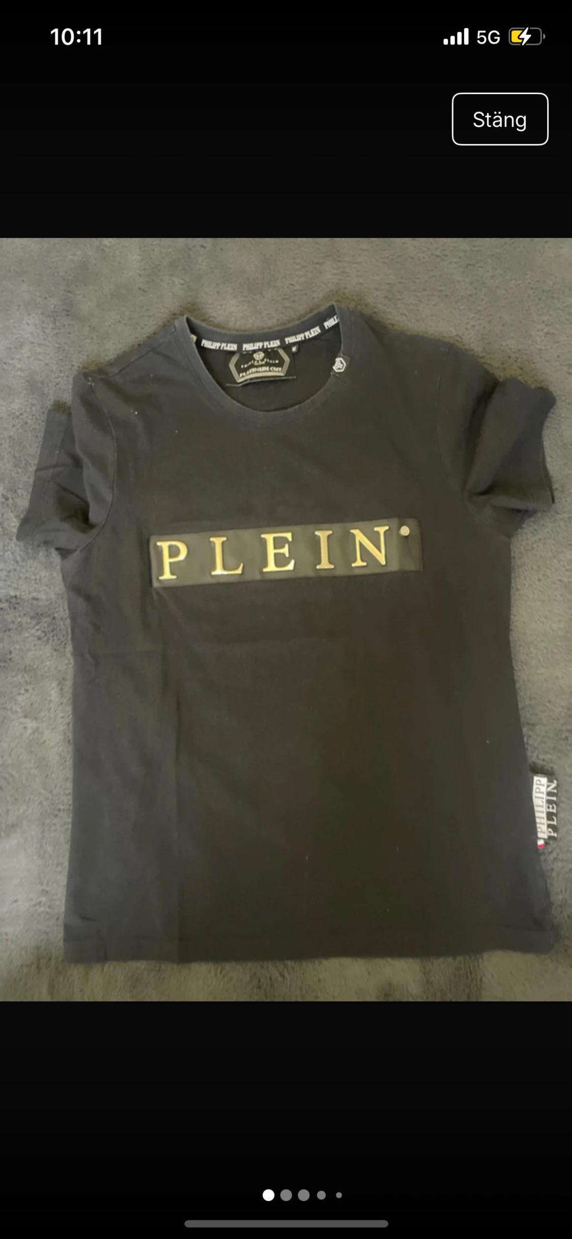 Svart Philipp Plein t-shirt med guldtryck