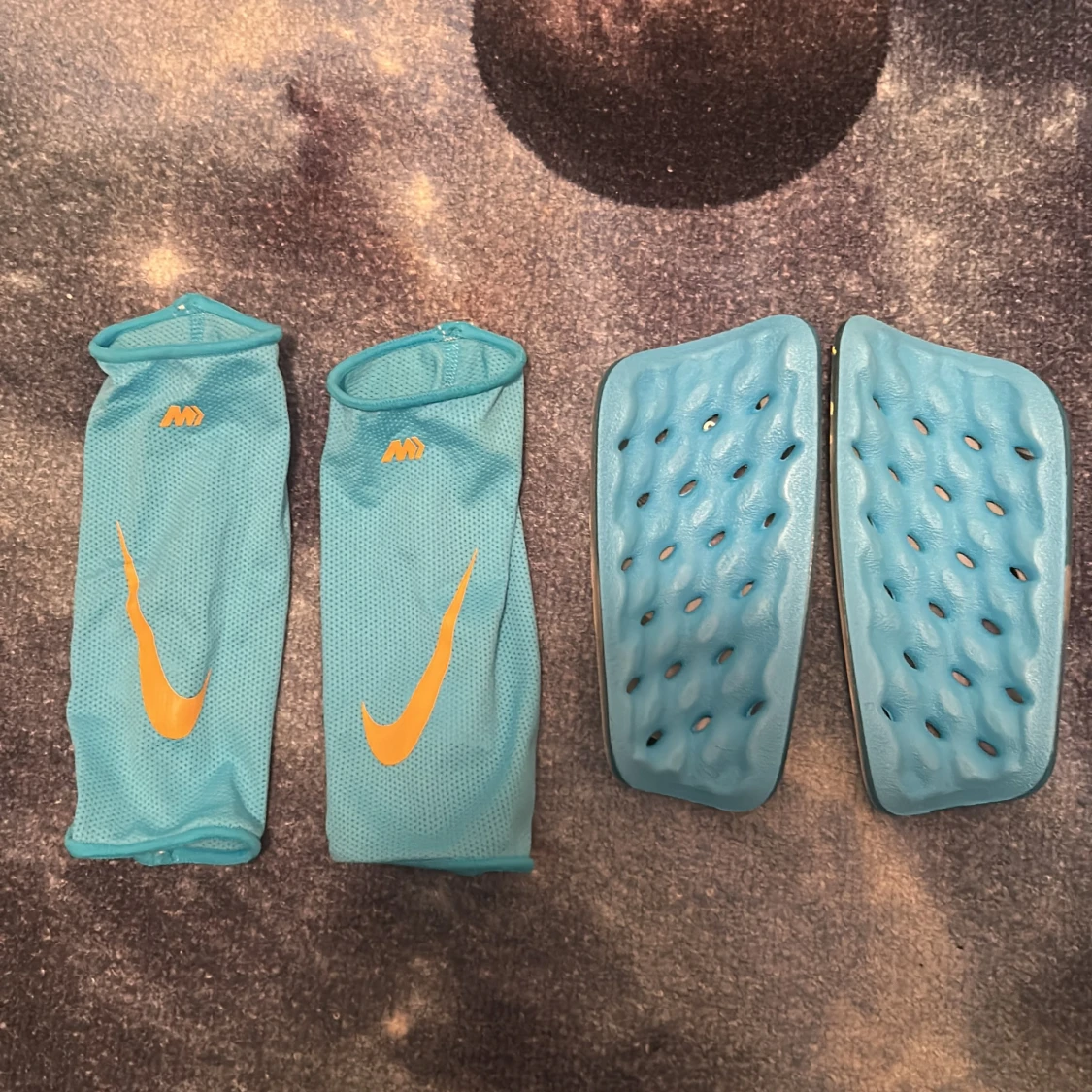 Nike Mercurial Lite benskydd blå/gul L - 1