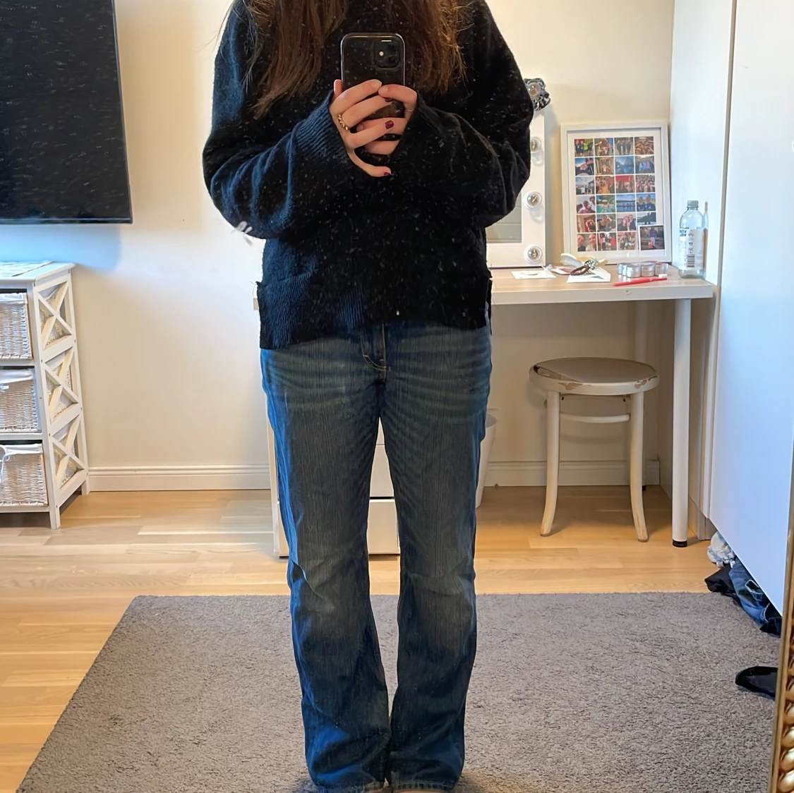 Weekday Arrow Low Straight Jeans blå