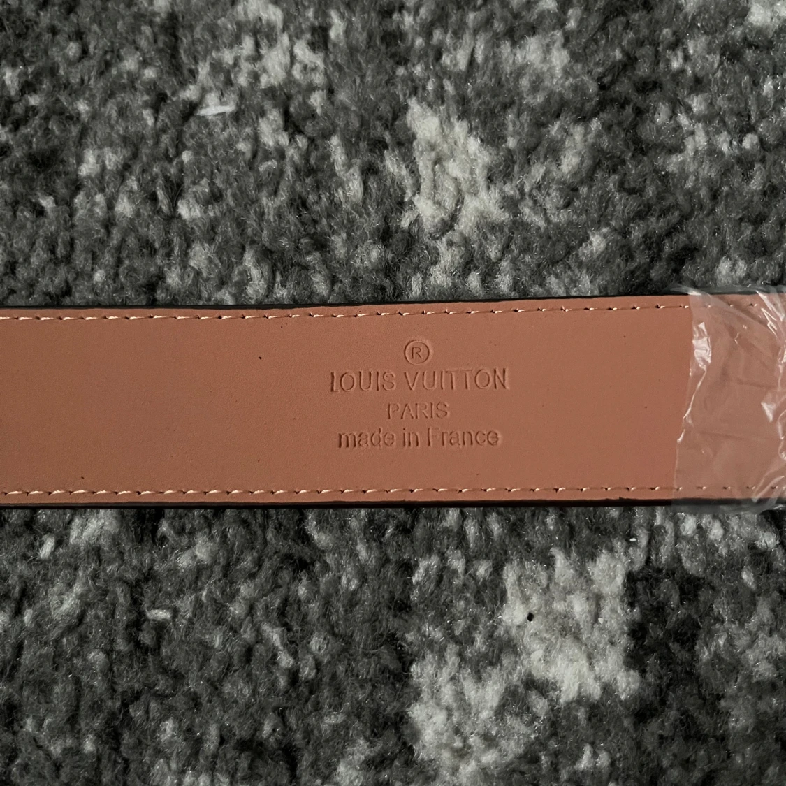 Brunt rutigt bälte med guld buckla - 2