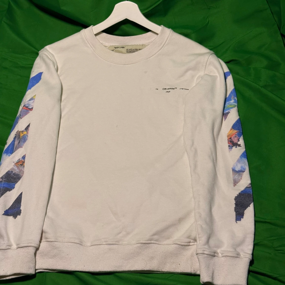 Vit Off-White tröja med konsttryck - 1